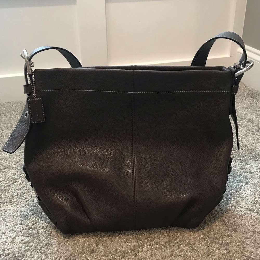 Coach crossbody leather duffle bag